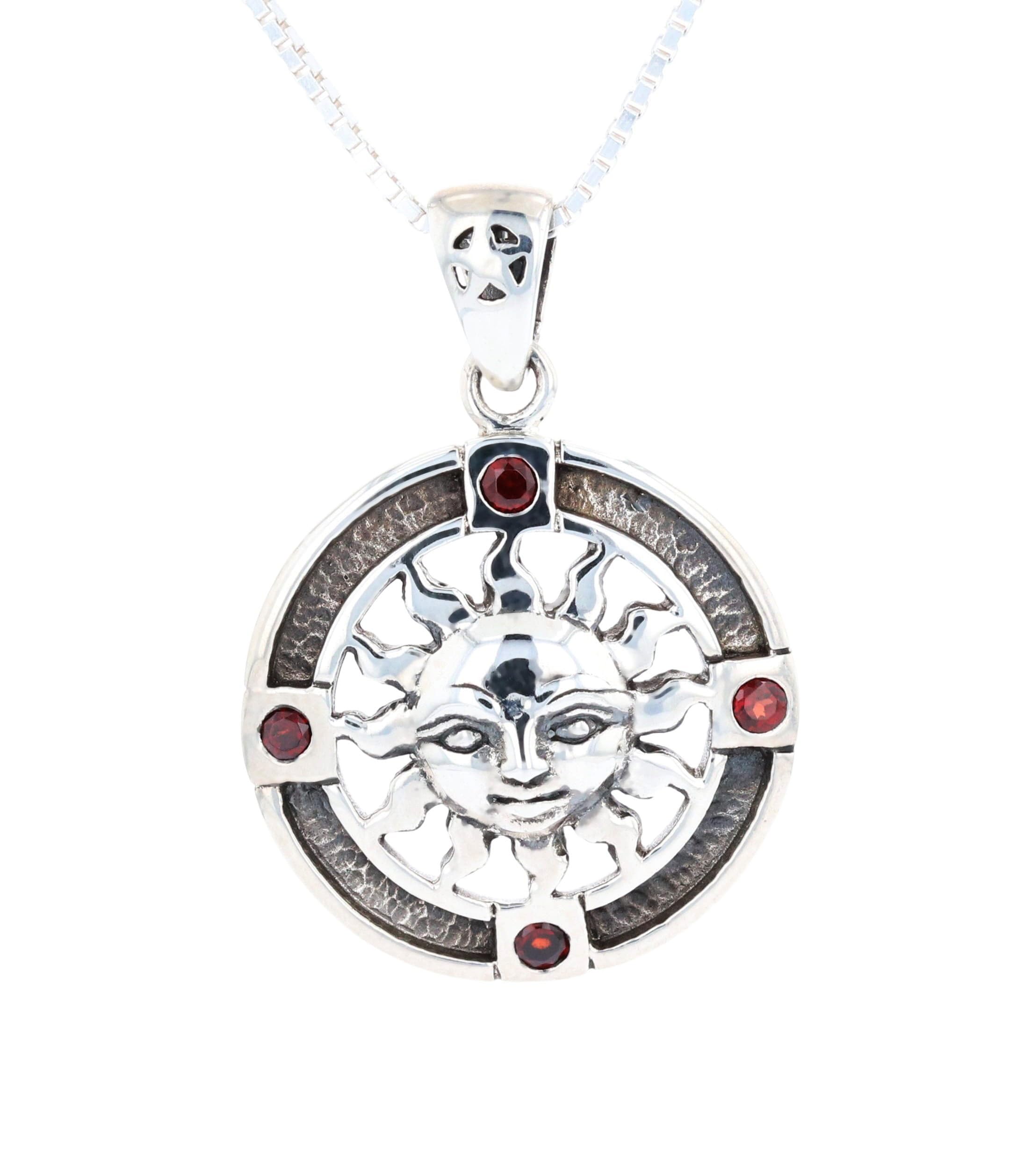 Amazon | ジュエリートレンドスターリングシルバー太陽ペンダント